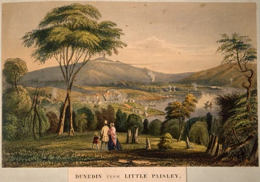 Image: [Abbot, Edward Immyns] d 1849 :Dunedin from Little Paisley. London. Published by Fredk J Wilson, 21 Gt Russell St, Bloomsbury [ca 1853]