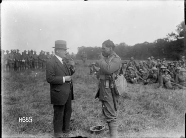 Image: Joseph George Ward and a soldier smoking cigars