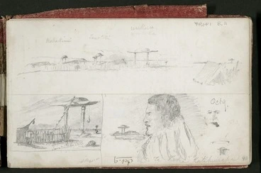Image: Mantell, Walter Baldock Durrant, 1820-1895 :Te Rehe, Katihuirapa. Oct 9 [1848. Waiteruati Pa].