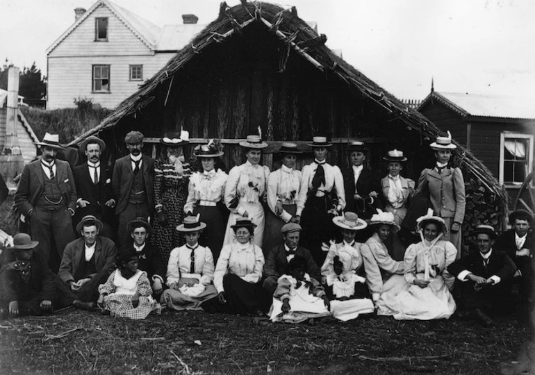 Image: Group of visitors at Parihaka