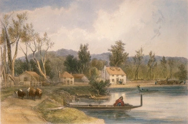 Image: Brees, Samuel Charles 1810-1865 :Aglionby Arms (Burcham's) River Hutt [Between 1842 and 1845] Drawn by S C Brees ; engraved by Henry Melville [London, 1847]