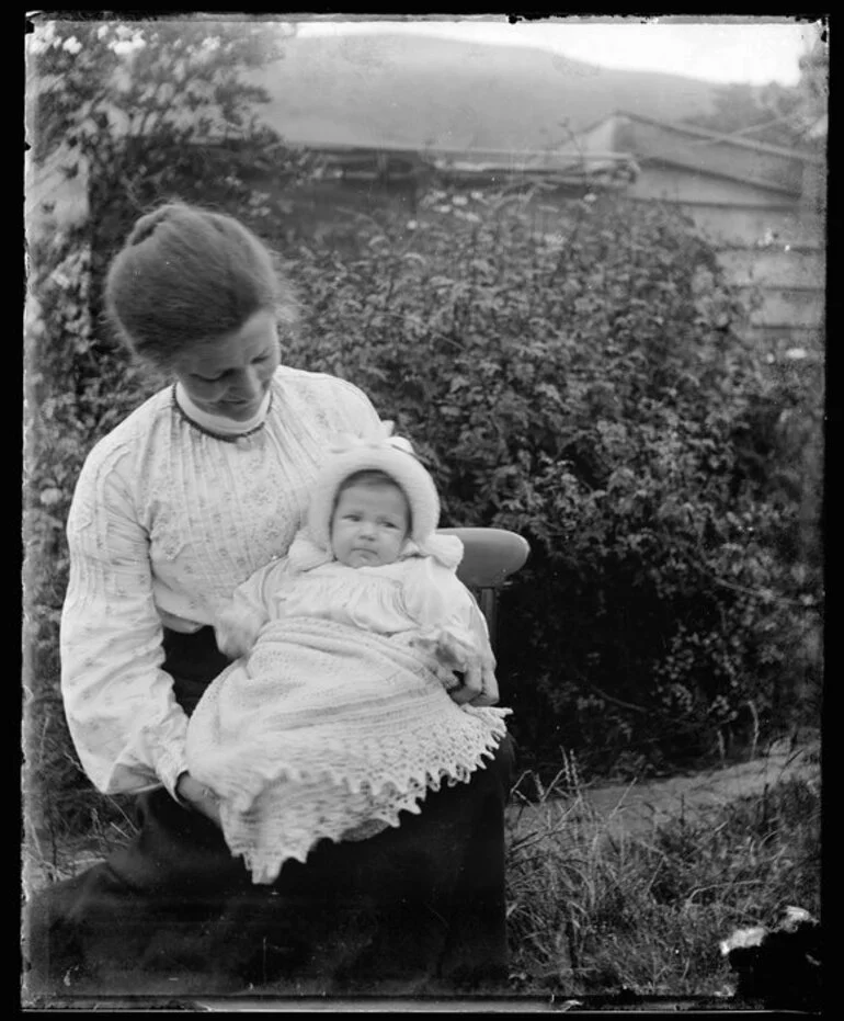 Image: Amy Kirk with a baby