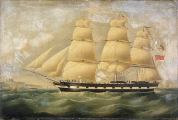 Image: Artist unknown :[The sailing ship Maori. Between 1851 and 1870?]