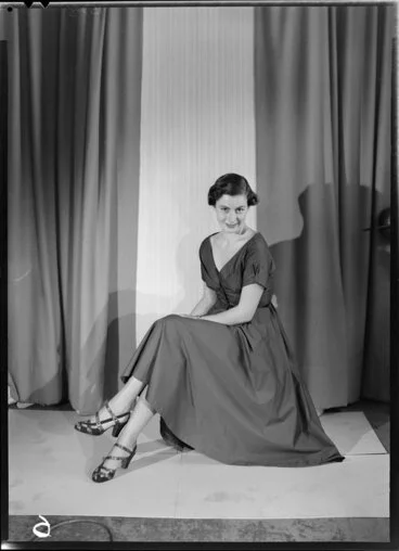 Image: Woman modelling dress & shoes