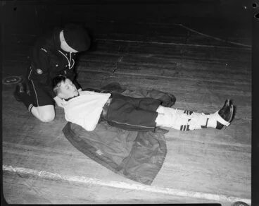 Image: Sea Scout demonstrating first aid