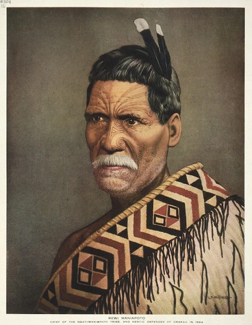 Image: Mitchell, Leonard Cornwall 1901-1971 :Rewi Maniapoto, chief of the Ngati-Maniapoto tribe, and heroic defender of Orakau in 1864. [1930s or 1940s?]