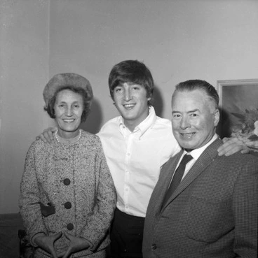 Image: Beatle John Lennon with his aunt Mimi Smith, and cousin George Matthew