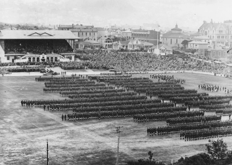 Image: Anzac Day ceremony, Basin Reserve, Wellington