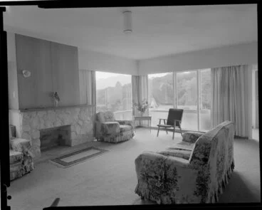 Image: Bundon Burke house, living room, Wellington