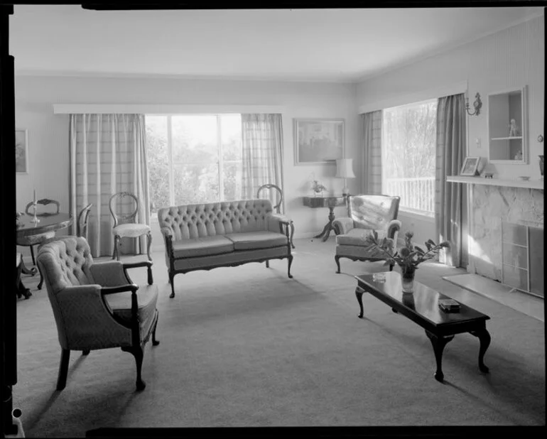 Image: Living room of Mrs Green's house, 31a Simla Crescent, Khandallah, Wellington