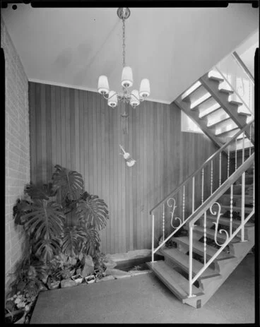Image: Hall interior, Farrell house, Lowry Bay, Eastbourne, Lower Hutt