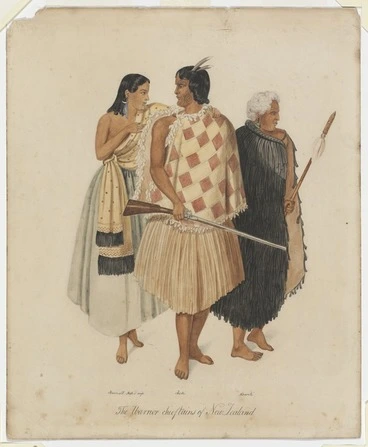 Image: [Merrett, Joseph Jenner] 1815-1854 :The warrior chieftains of New Zealand. [1846]
