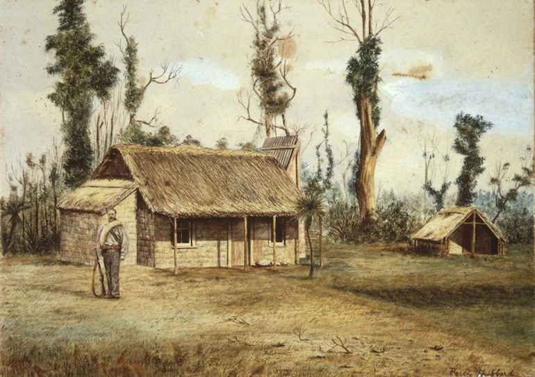 Image: Hubbard, Percy :Orderly room N.Z.A.C. Parihaka 1883