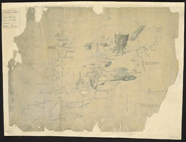 Image: [Creator unknown] :[Sketch map of Hokianga and Bay of Islands showing Maori & Pakeha settlements, military camps and routes] [ms map]. [ca. 1845]