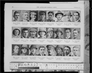 Image: Roll of honour; Portraits of New Zealand soldiers killed, wounded, or missing at Gallipoli, Turkey
