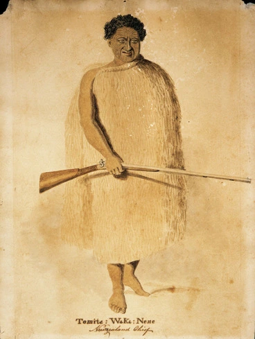 Image: [Merrett, Joseph Jenner] 1815-1854 :Tomita ; Waka ; Nene, New Zealand Chief. 1846?]