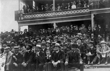 Image: Spectators in the pavilion, Basin Reserve, Wellington - Photograph taken by Joseph Zachariah