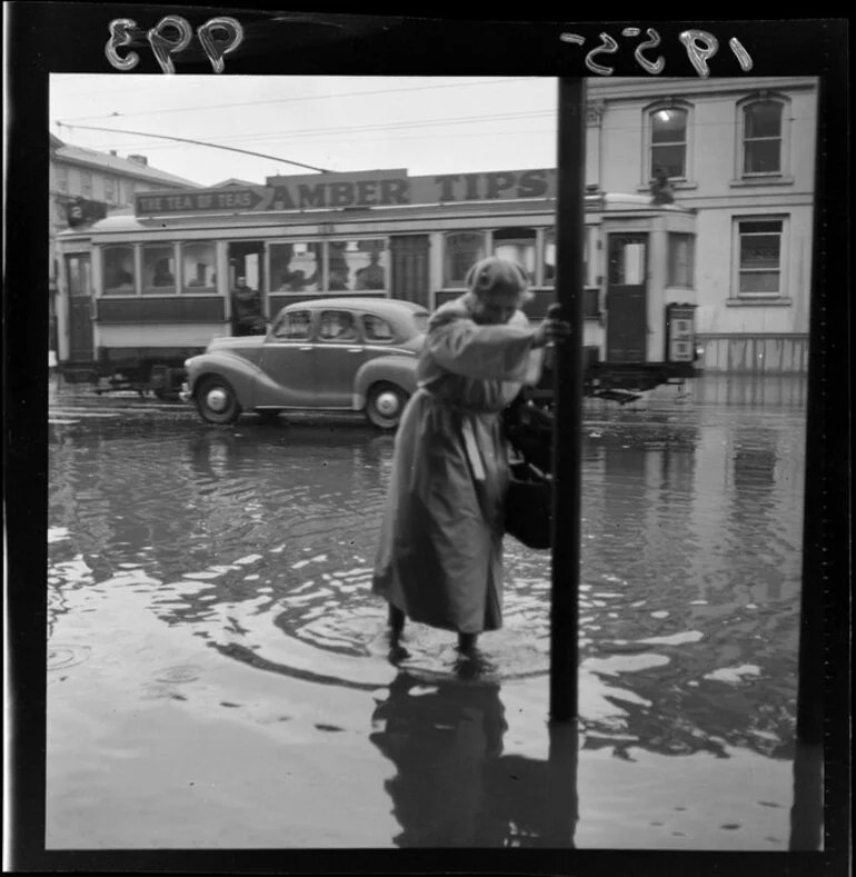 Image: Flooding in Lambton Quay, Wellington