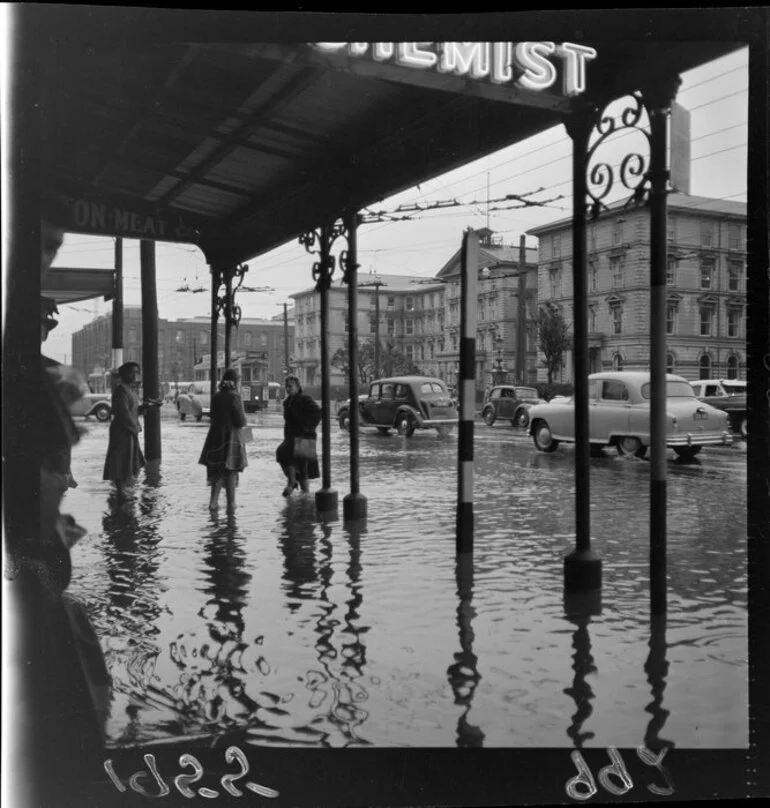 Image: Flooding in Lambton Quay, Wellington