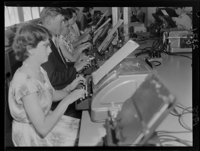 Image: Typists at Post and Telegraph Department school at Trentham