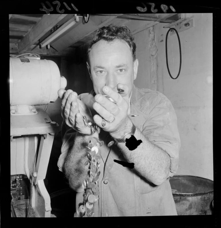 Image: Unidentified man with Hutt Valley milk tokens