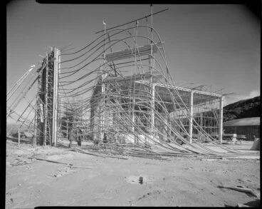 Image: Construction site of the Haywards reservoir, Lower Hutt