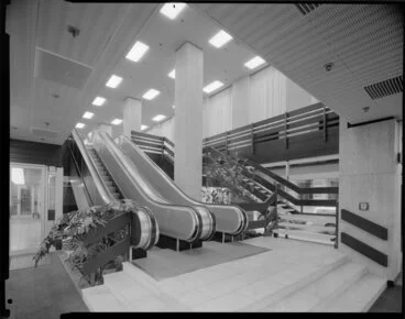 Image: Internal stairs and escalators, National Bank, Wellington