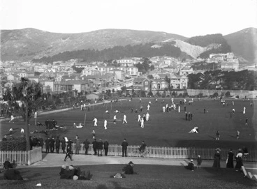 Image: Cricket practice on the Basin Reserve, Wellington