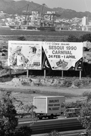 Image: Defaced banners advertising the failed Sesqui Carnival - Photographs taken by John Nicholson