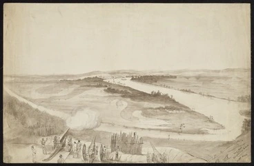 Image: Heaphy, Charles, 1820-1881: Mere-Mere from Whangamarino Redoubt