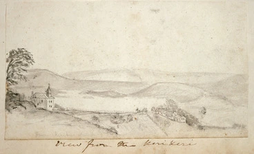 Image: [Taylor, Richard], 1805-1873 :View from the Kerikeri Church. [Between 1839 and 1843]