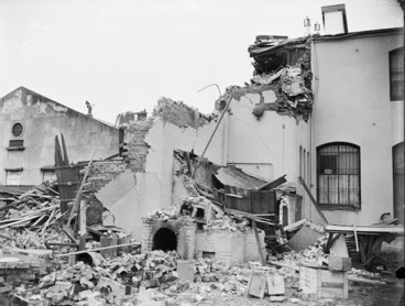 Image: Remains of the Wairarapa Farmers' Co-operative Association building after the 1942 Masterton earthquake