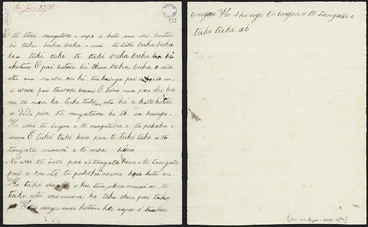Image: Maori letter from Eruera Hongi to Church Missionary Society missionaries