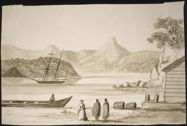 Image: [Merrett, Joseph Jenner] 1815-1854 :Coromandel Harbor, N.Z. [1848?]