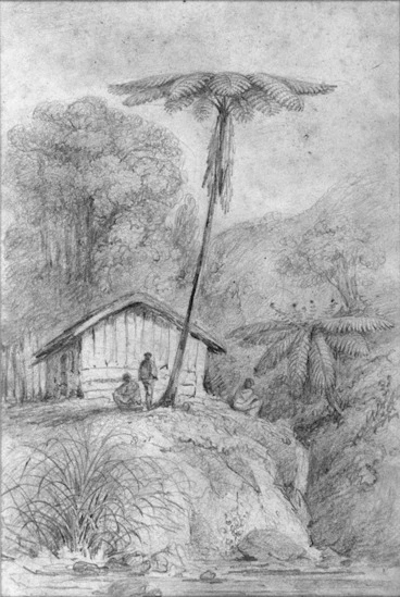 Image: [Swainson, William] 1789-1855 :Great black fern, Lower Hutt, N.Z.d. [ca 1845]