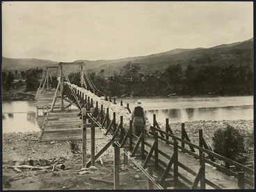 Image: Driving sheep along a bridge - Photograph taken by Frederick Ashby Hargreaves