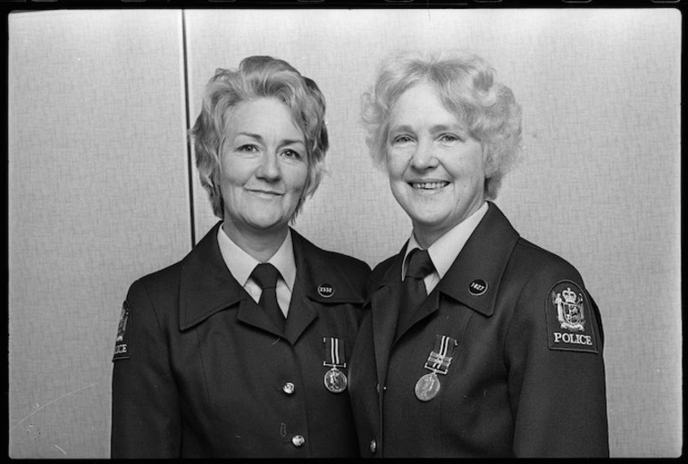 Image: Policewomen wearing medals for long service and good conduct