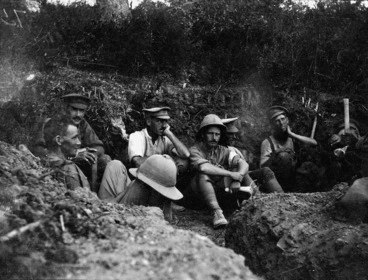 Image: Soldiers occupying a trench during the Gallipoli campaign