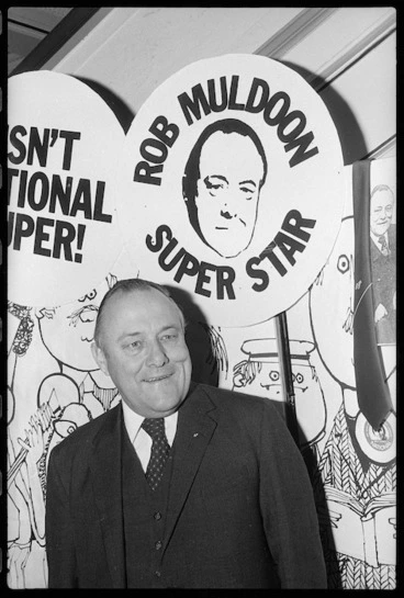 Image: National Party leader Rob Muldoon at party conference