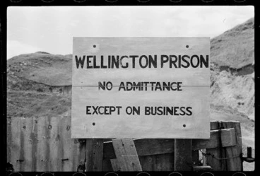 Image: Wellington Prison sign, Miramar Peninsula, Wellington