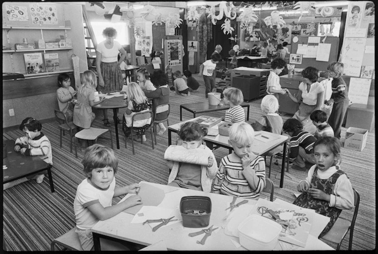 Image: Children in new open plan classrom, Island Bay School, Wellington - Photograph taken by Ian Mackley