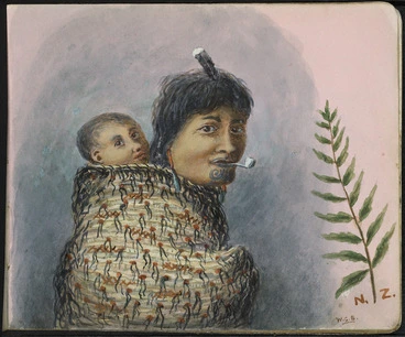 Image: Baker, William George, 1864-1929 :N.Z. [Maori mother with infant. 1920-1925]