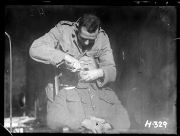 Image: A soldier undergoing a tooth extraction, World War I