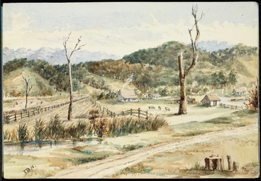 Image: Hutton, Thomas Biddulph, 1824-1886 :[Western boundary of hills. 1861]