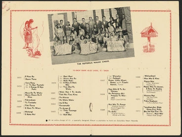 Image: Columbia Graphophone (Australia) Ltd :The Rotorua Maori Choir. 10-inch dark blue label, 4/- each [1930]