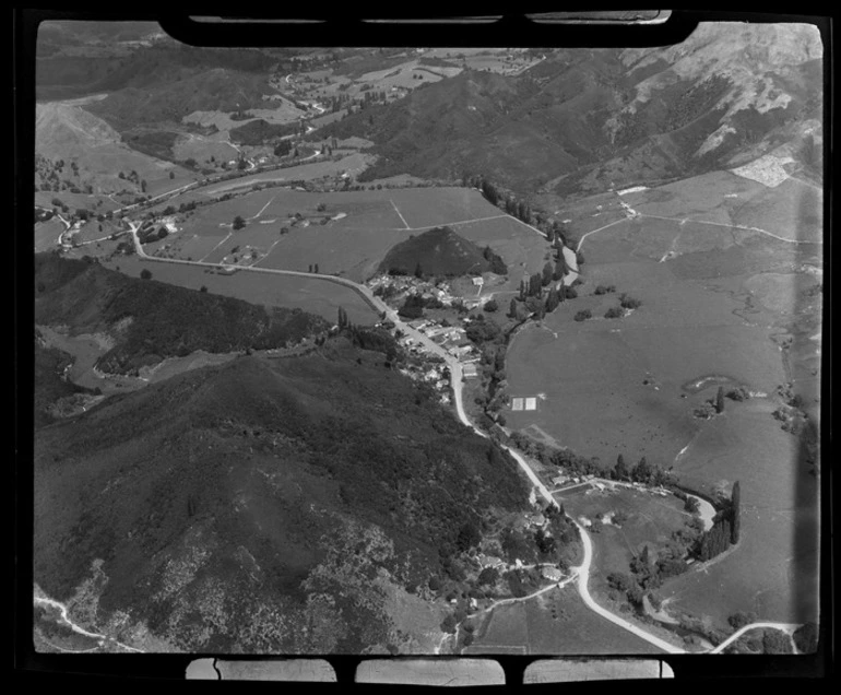 Image: The township of Kaeo and State Highway 10, south of Whangaroa Harbour surrounded by farmland and hills, Northland