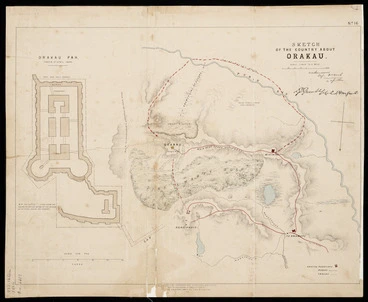Image: Sketch of the country about Orakau