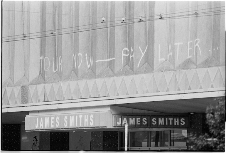 Image: Anti Springbok rugby tour graffiti, Wellington - Photograph taken by Don Scott