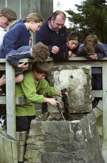Image: Time capsule retrieved at Karori Normal School - Photograph taken by Ross Giblin