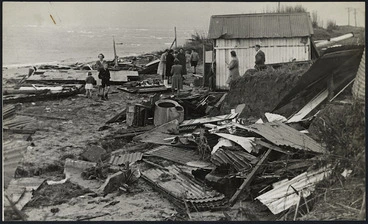 Image: Remains of Mr Hall's house destroyed by a tsunami - Photograph taken by Harold J Dunstan